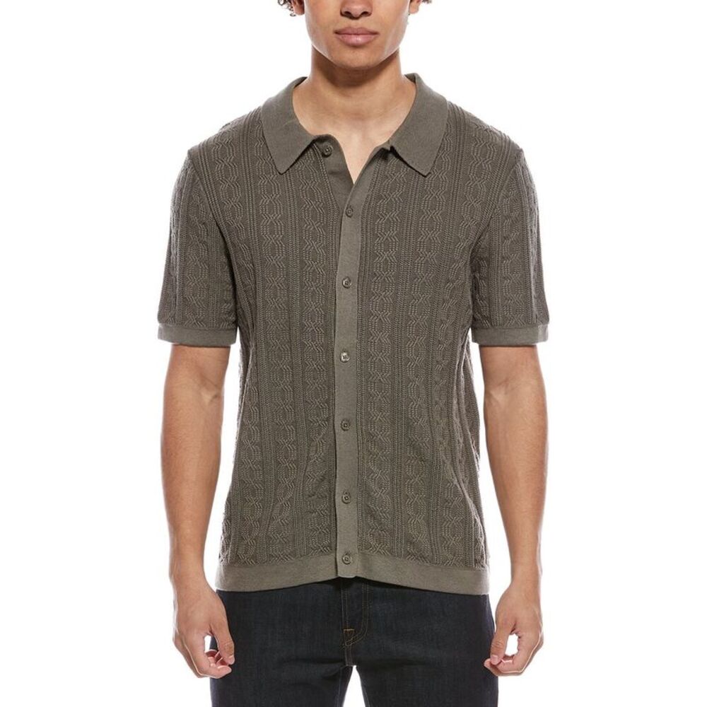 Truth Mens  Textured Cardigan, Green